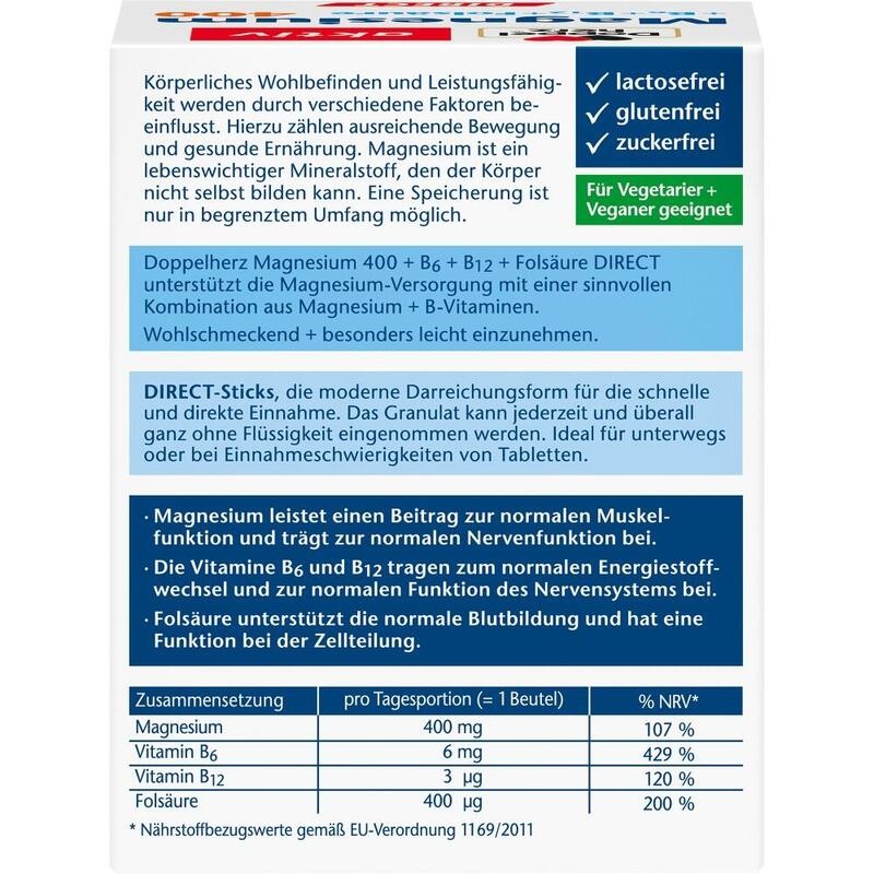 DOPPELHERZ Magnesium+B Vitamine DIRECT Pellets